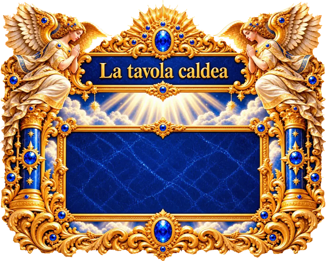 La tavola caldea: sopra i numeri da 1 a 9, sotto ogni numero le sue lettere