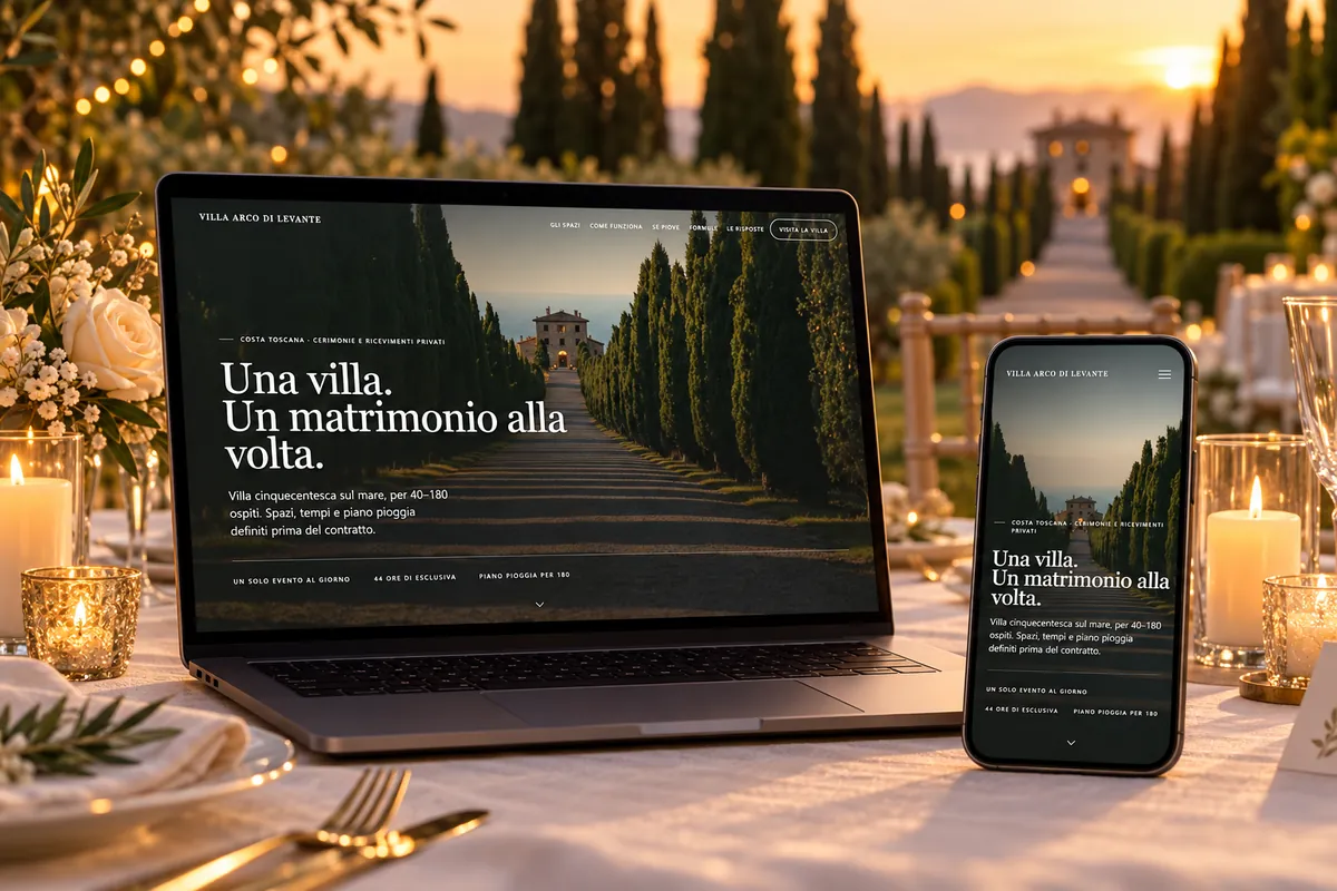 Villa Arco di Levante — Villa per matrimoni - costa toscana